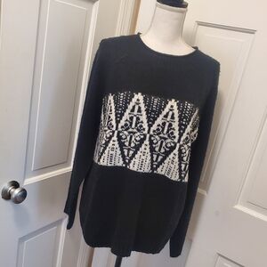 Croft & Barrow Black & White Pullover Sweater Size XXL/14